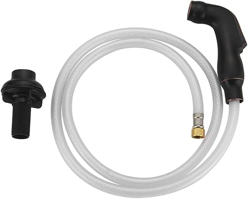 Weirun Cabezal rociador lateral para fregadero de cocina, cabezal rociador con manguera y soporte de repuesto para grifo de conector de fregadero de