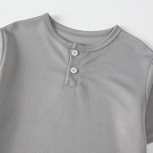 Hotfiary 3 Pack Boys Short Sleeve Henley Shirt Toddler Kids Casual Button Front Summer T-Shirts Tops Youth Summer Tees Tops3
