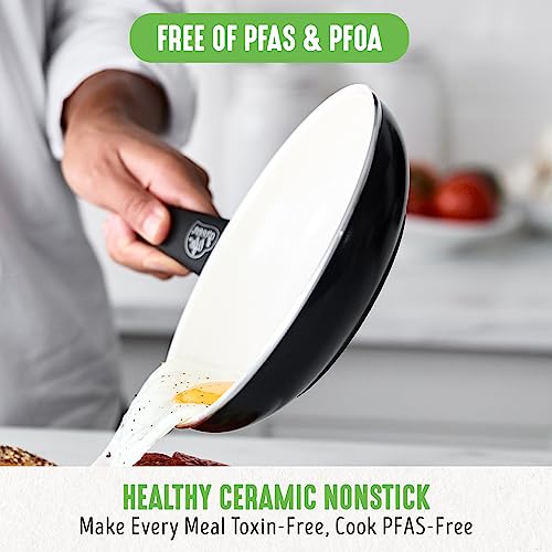 GreenLife Soft Grip Healthy Ceramic Nonstick 16 Piece Kitchen Cookware Pots and Frying Sauce Pans Set, PFAS-Free, Dishwasher Safe, Black and Cream GreenLife Soft Grip Healthy Ceramic Nonstick 16 Piece Kitchen Cookware Pots and Frying Sauce Pans Set, PFAS-Free, Dishwasher Safe, Black and Cream