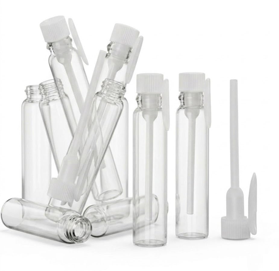 Mini Empty Glass bottle, Perfume Sample Dropper Bottles,empty sample essential oil bottles(2ml) with drop cap100pcs (100)-image-38