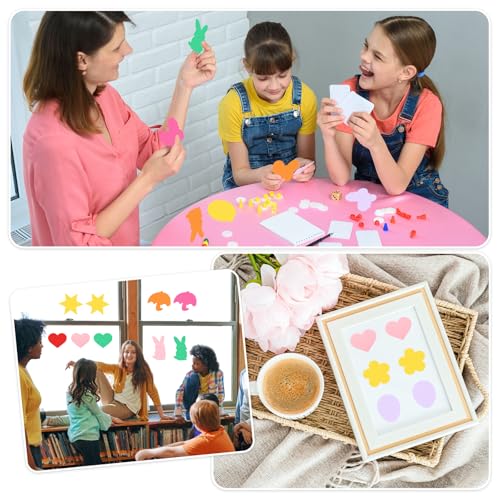 PATIKIL Papierausschnitte 54 Stück Bulletin Cutouts Papier Blumenform Ausschnitte Papier mit Klebepunkten für Klassenzimmer DIY Bastelprojekte Partybedarf Bunt