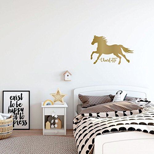 Vinilo Decorativo de Pared con Caballo y Nombre Personalizado miniatura 6