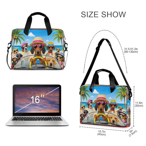 Maletín para laptop con diseño de perro Dachshund para oficina miniatura 4
