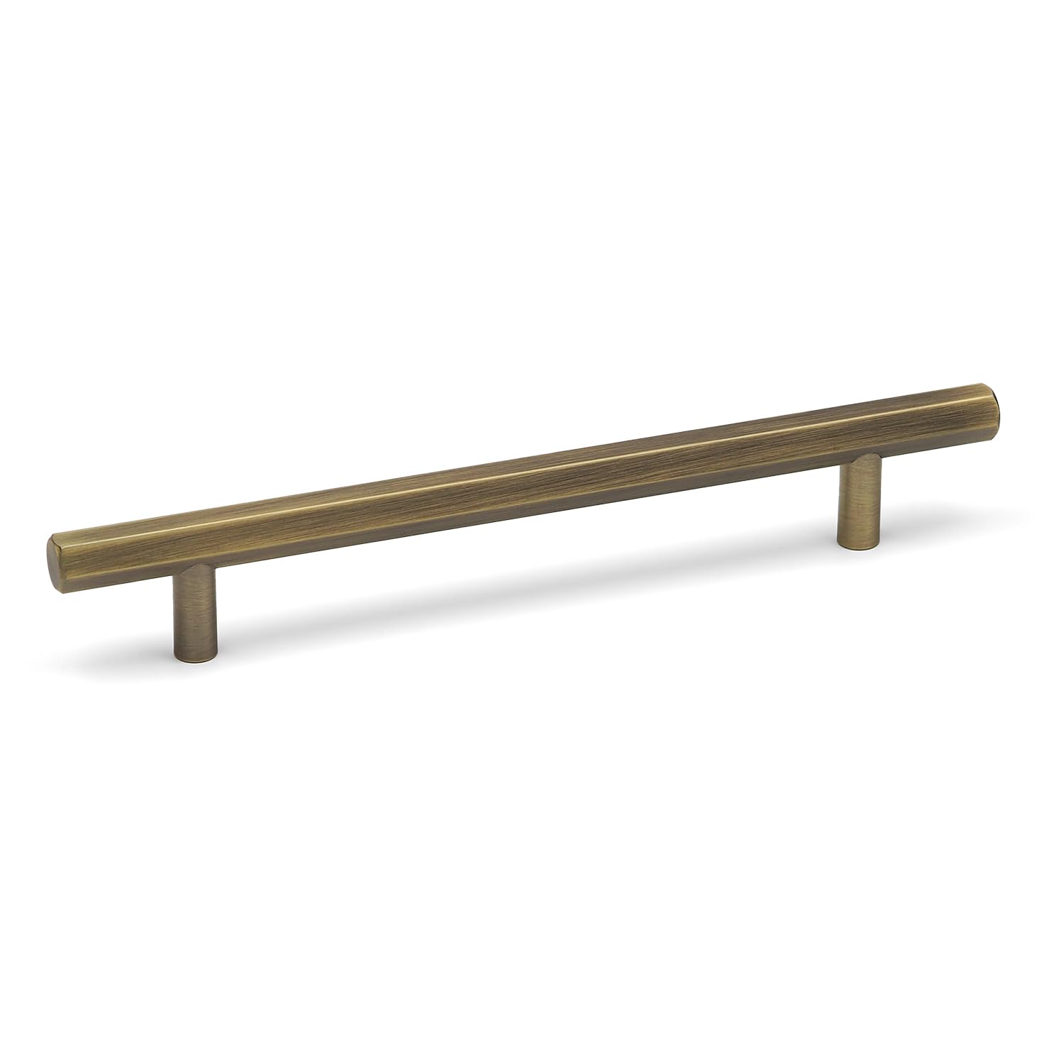 160mm Antique Brass Hexagon Bar Handle Brushed Cabinet Cupboard Door Drawer T-Bar Pull