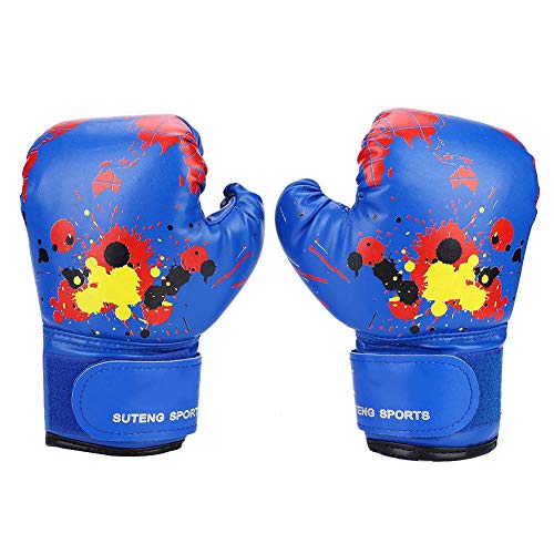 Boxhandschuhe Kinder, Boxhandschuhe Baby Grappling Handschuhe Mädchen Jungen Kinder Boxhandschuhe Punch Training Kids Fight Mitts(Blau)