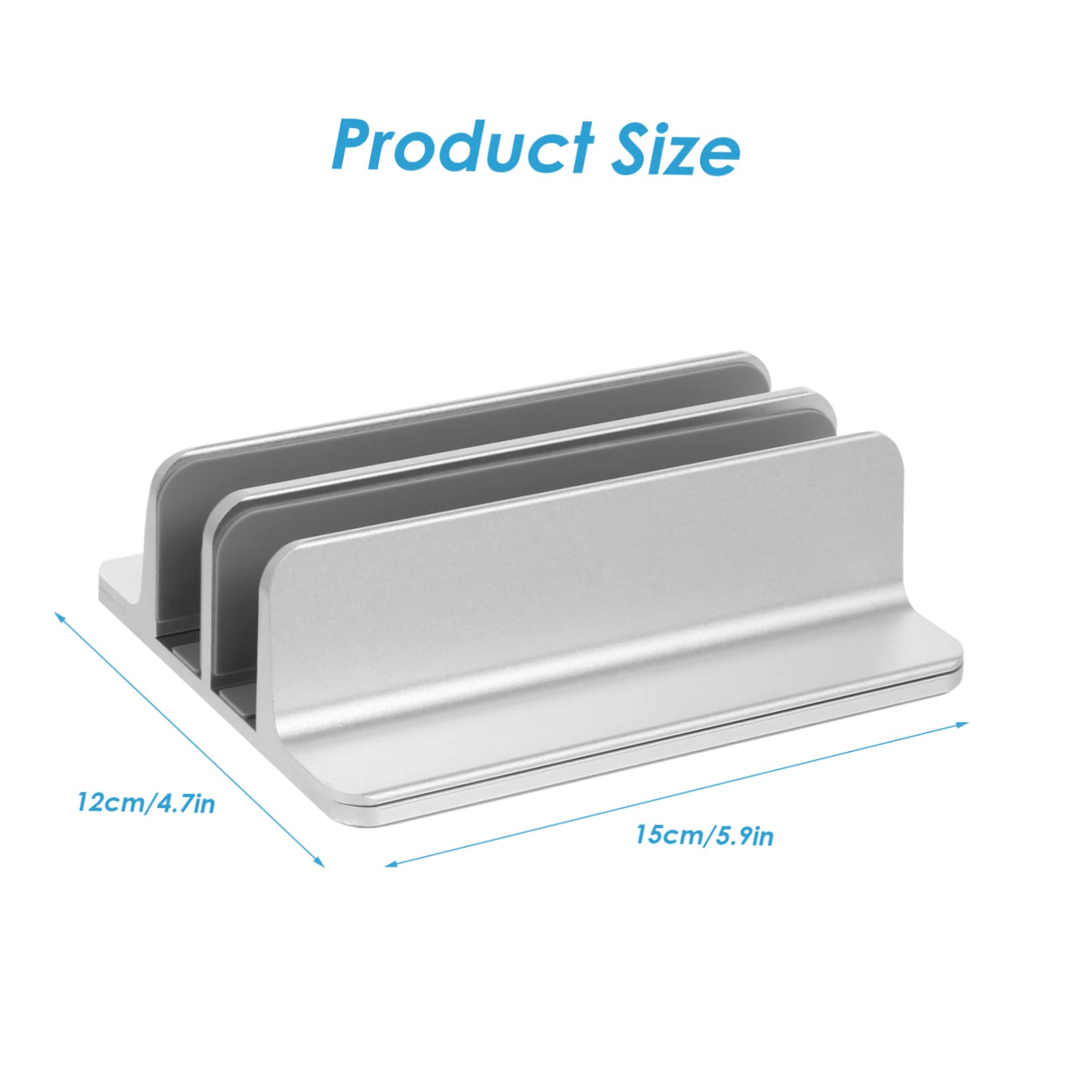 DOITOOL Supporto Verticale per Laptop Doppio Slot Supporto Verticale per Tablet da Scrivania in Lega di Alluminio Regolabile Protezione in Silicone