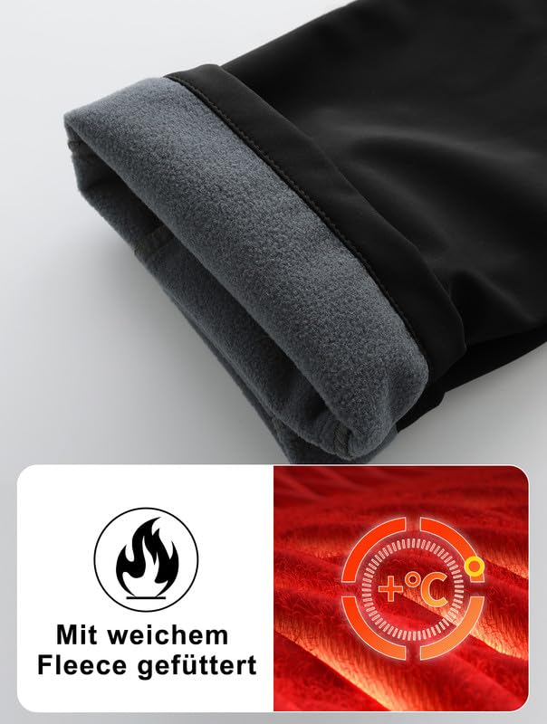 Pantalon de Ski de Neige pour Garçon Pantalon de Randonnée Coupe-Vent pour Enfant Pantalon Hiver Chaud Doublé de Laine Polaire