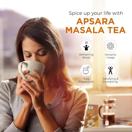 Image of APSARA Instant Premix Unsweetened Masala Tea 36 Sachets | Ready To Drink Tea With No Added Sugar | Sugar Free Masala Chai, Instant Tea Premix