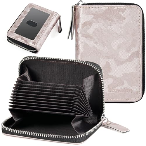 Image of Credit Card Wallet, RFID Card Case Wallet, Zipper Card Cases Holder for Men Women, RFID Blocking, KeyChain Wallet, Compact Size Card Organizer Case for Women