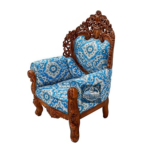 Image of Royal Carved Wooden Sofa Set | 3+1+1 Seater | Antique with Button Tufted Velvet Upholstery | Victorian Style Living Room Furniture Tufted Sofa Set Grey 3-Piece (Design 9)