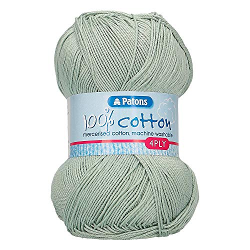 Patons Knitting Yarn, Cotton, Pale Green, One Size