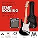 Squier Sonic Stratocaster Electric Guitar Pack, Black, Maple Fingerboard, with Gig Bag, 10G Amp, and Accessories