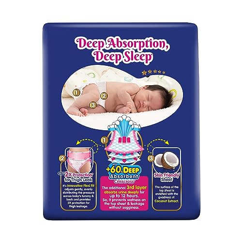 Image of Mamypoko pants Extra Absorb| Pant Style Baby Diapers (M), 12 Count, 7-12kgs||Deep Sleep Diapers| Soft gentle fit |Deep Absorbent Crisscross | Skin Friendly with Coconut Oil