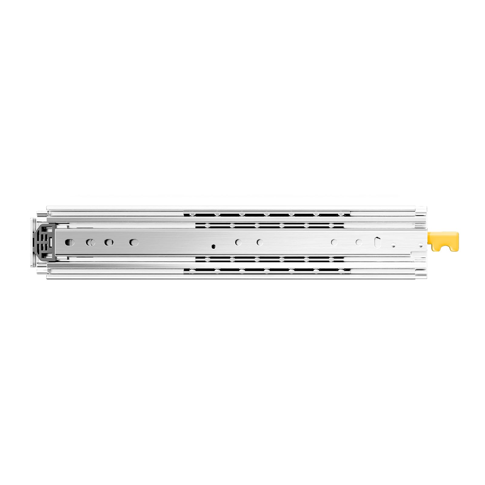 VEVOR 1 Par de Correderas Dobles para Cajones de Extensión Completa, Carga de 226,8 kg, Rodamiento de Bolas con Riel Deslizante para Cajones de Montaje Lateral con Bloqueo, 590 x 76 x 19,5 mm
