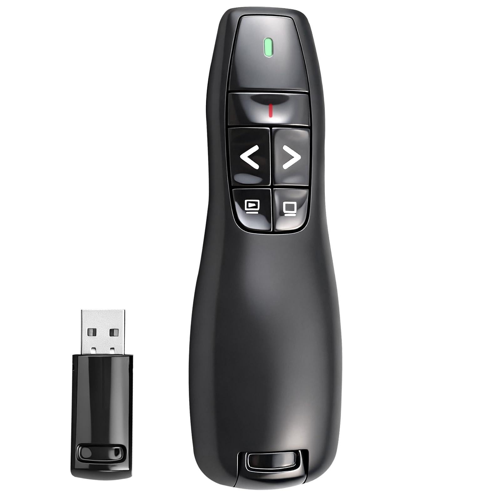 Wireless Presenter Remote Presentation Clicker Infrared Pointer Office PPT Remote Control Clicker Presenter Flip Pen 2.4GHz 328FT/100M USB Slide Advancer for PPT Keynote Windows Mac PC Operating Range