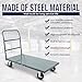 5Seconds Platform Cart Industrial Dolly Heavy Duty 48” X 24” Platform Hand Push Truck Commercial Cart Flatbed with 2000lb Capacity, Moving Cart 6” Swivel Wheels Flatbed cart