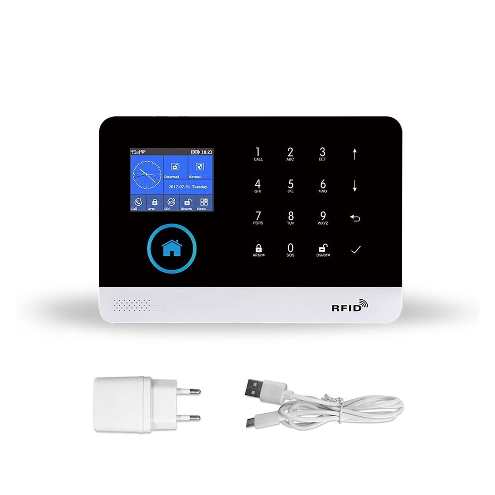 Kit Alarma Casa, Wifi 4g Sistema de alarma de seguridad en el hogar con sensor de movimiento de mascotas Siren estroboscópica de estrobos Tuya Vida inteligente Aplicación(PG103)
