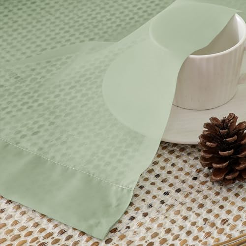 Image of OVZME Light Green Sheer Curtains 90 Inches Long 2 Panels - Soft Light Filtering Window Sheer Panels for Living Room /Bedroom, Top Dual Rod Pocket, 1 Pair, Each 42Wx90L Inches