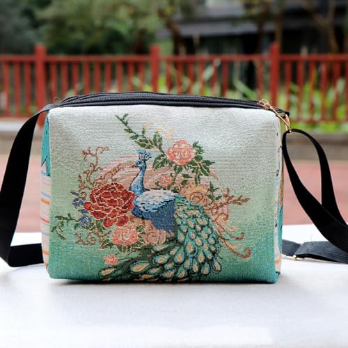 Women Vintage Crossbody Bag Lightweight Butterfly/Floral Embroidery Shoulder Bag Handbag for Beach Vacation Travel2