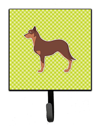 Australian Kelpie Dog Checkerboard Green Leash or Key Holder