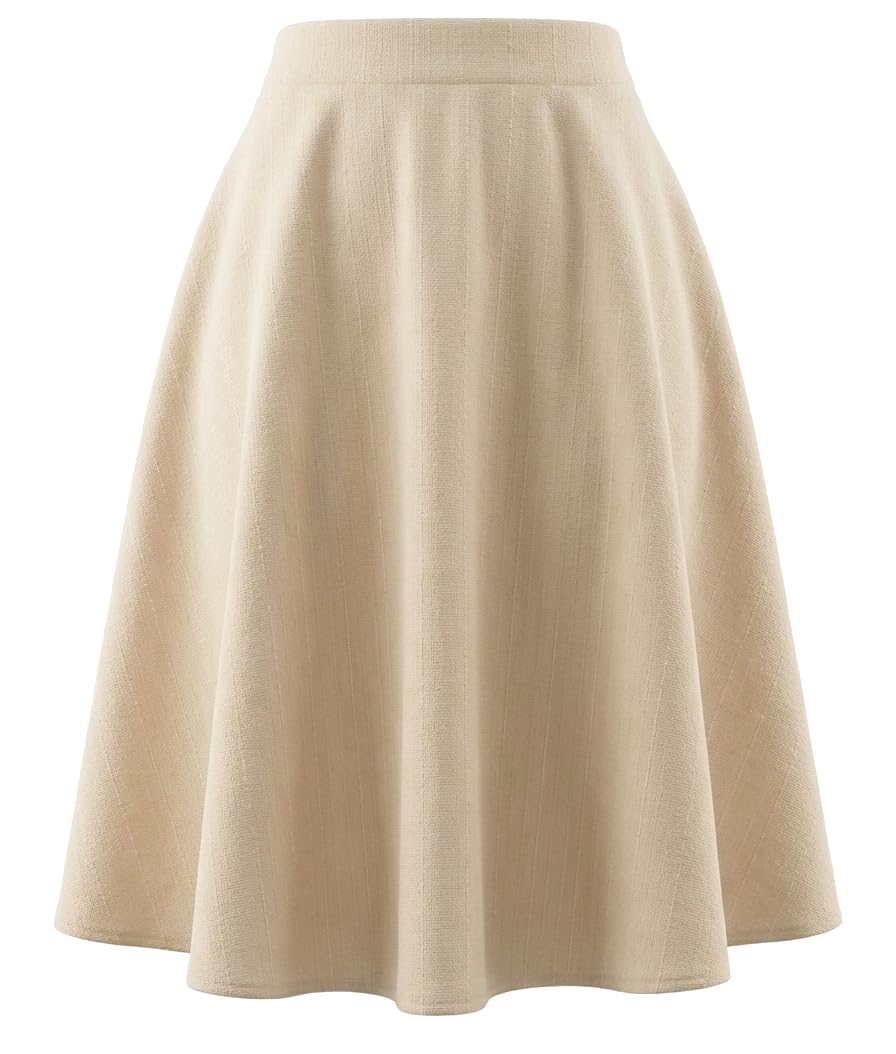 Van Der Rich ® - Ausgestellter Sommerrock mit Hoher Taille aus Strukturgewebe Midi-Länge - Damen