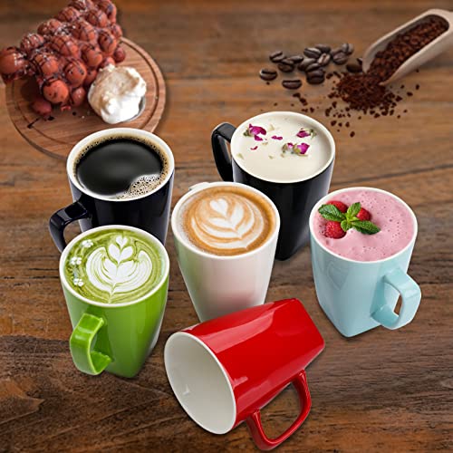 Avla 6 Pack Porcelain Coffee Mugs, 12 Ounce Ceramic Tea Cup With Handle, Large Milk Mugs Sets For For Latte, Cappuccino, Cocoa, Chocolate Dishwasher&Microwave Safe, Assorted Colors #TOP4