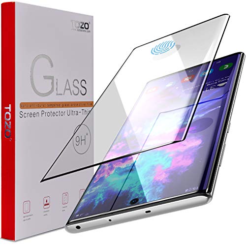 TOZO for Samsung Galaxy Note 10 Plus Screen Protector Glass [ 3D Full Frame ] Premium Tempered 9H Hardness Super Easy Apply for Samsung Galaxy Note 10+ 5G work with most case (Black Edge)