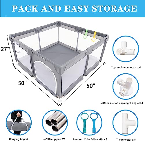 Baby Playpen,Large Playpen For Babies And Toddlers, Baby Fence Play Area With Anti-Slip Base, Safety Play Yard For Infant, Play Pens For Babys #TOP4
