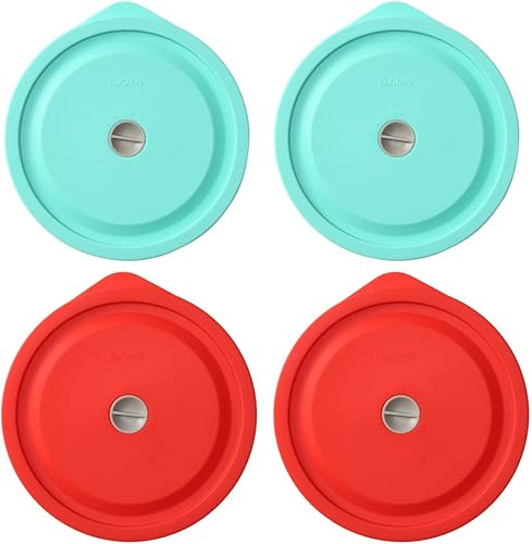 Miniatura 1 de Tapas de repuesto para Pyrex 7402-PC 7 tazas de vidrio cuencos redondos 4 unidades