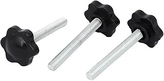 Aexit M6x45mm Male Knobs & Hand Wheels Thread 25mm Dia Plastic Star Head Screw On Clamping Knobs Star Knobs Grip 3pcs