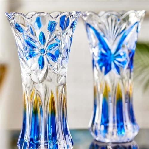 Vase fleur décoration maison en verre violet pour composition florale