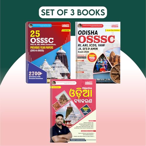 Set of 3 Books 25 OSSSC PYQ Book | Guide for Odisha OSSSC RI, ARI...