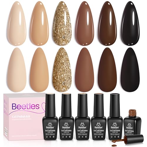 Beetles Brown Gel Polish - 6 Colors Nude Brown Neutral