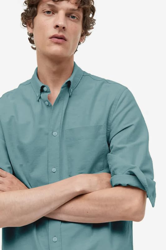 Image of BE ACTIVE Men's Oxford Cotton Lycra Casual Shirt || Men Stylish Shirt || Full Sleeves || Simple Shirt for Men || Timeless Style & Comfort