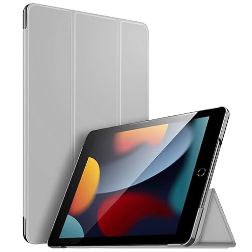 For Apple iPad 10.2 inch 9th/ 8th/ 7th Generation, Smart Magnetic Stand Case, Leather Cover with Magnetic Closure, Anti-Scratch and Lightweight Case (2021/2020/2019) (Grey)