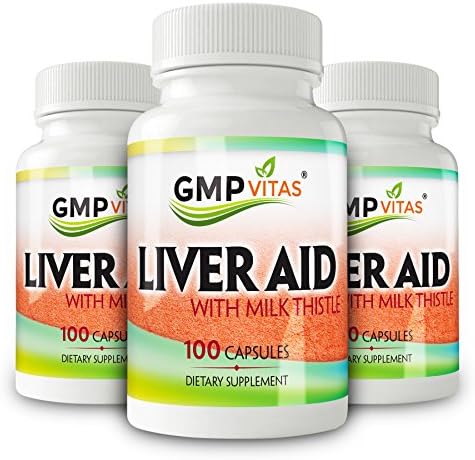 GMPVitas Premium Liver Support with Milk Thistle Supplements- Milk Thistle,Vitamin C & B - Support Liver Health & Function 100 Capsules (3)