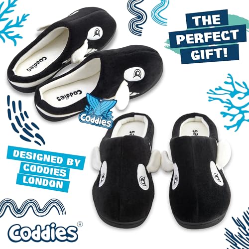Coddies Orca Slippers | Plush Fish Shoes - Animal House Slides - Memory Foam - Funny Gag Gift for Men, Women & Kids2