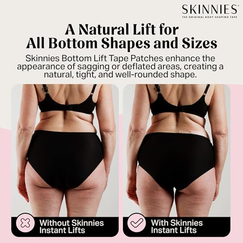 Skinnies Bottom Tape - Patented & Made in USA - Instantly Lift Butt (5 Pairs)3