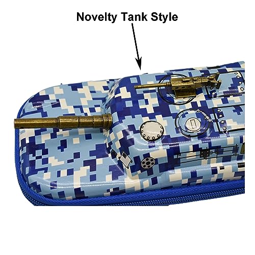 Image of Maydahui Tank Shape Camo Pencil Case Large Capacity Pen Pouch Holder Compartments Organizer Pencil Bag Stationery Box Waterproof EVA Camouflage Blue