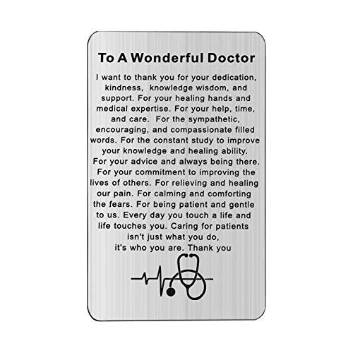 UJIMS Doctor Appreciation Gift to A Wonderful Doctor Wallet Insert Doctor Retirement Gift Thank You Gift Medical Doctor Jewelry