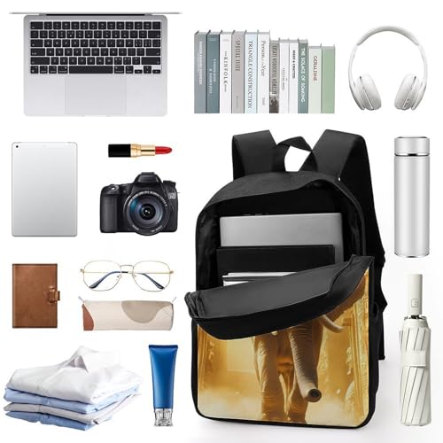 Ancient Egypt Elephant 17 Inch Backpack Classic Travel Daypack with Adjustable Shoulder Straps for Men Women3