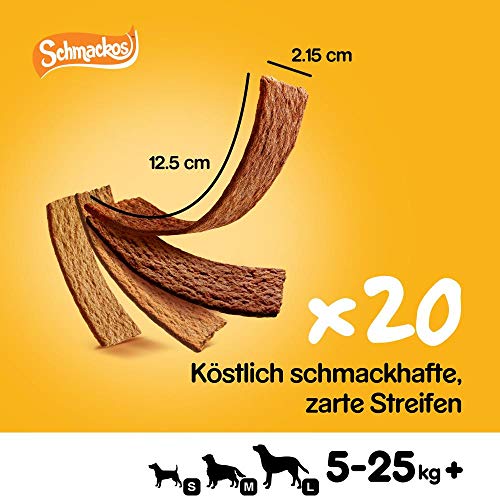 Pedigree Hundesnacks Hundeleckerli Schmackos mit Huhn, 180 Stück (9 x 20 Stück)