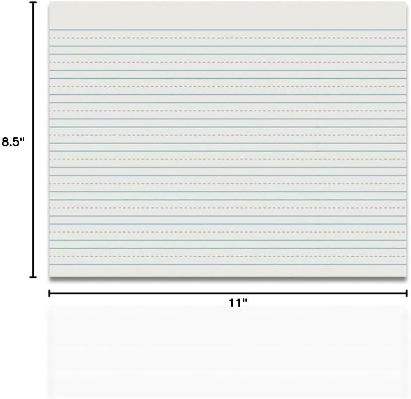 School Smart Skip-A-Line Ruled Writing Paper, 1/2 Inch Ruled Long Way, 11 x 8-1/2 Inches, Pack of 500,White