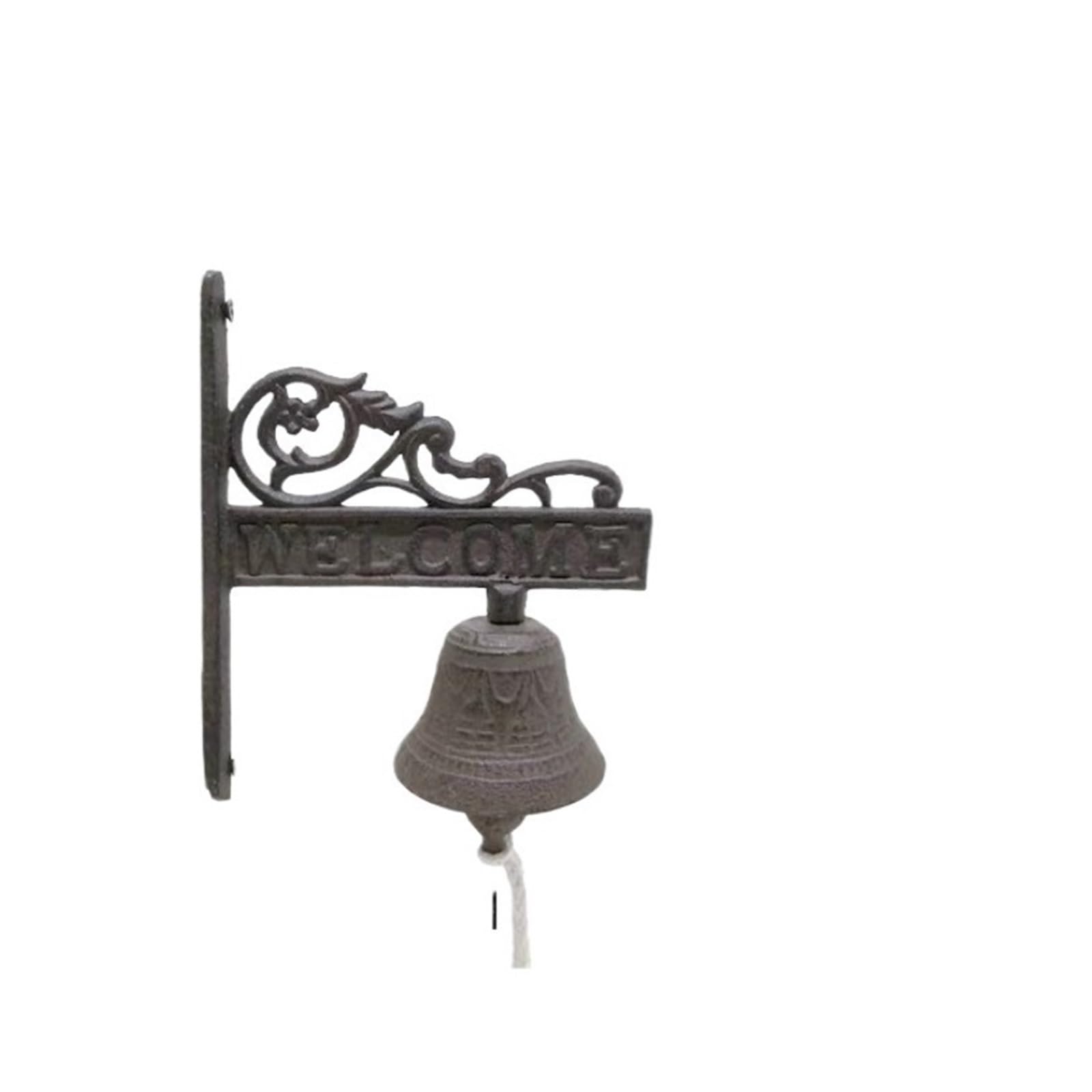Mounted Farmhouse Bell Rustic Doorbell Garden Cast Iron Front Door Bell Decorative Wall Vintage Design Entrancs(STYLE 01)
