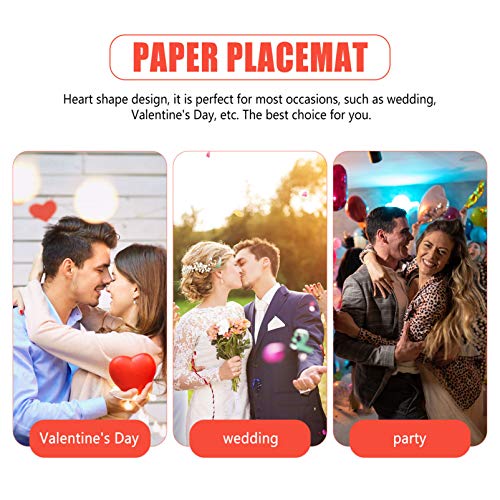 Cabilock 100 Folhas Doilies Coração Dos Namorados Mini Pequenos Recortes de Papel da Forma Do Coraçã