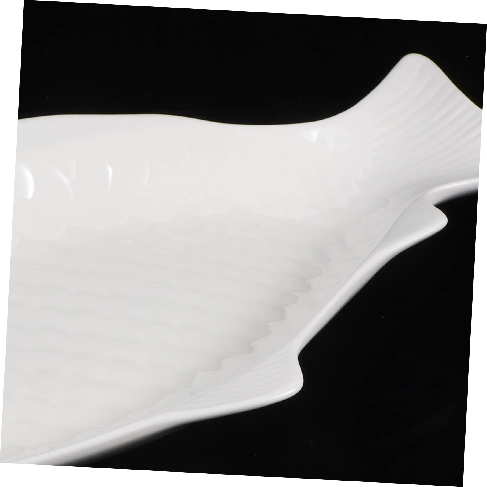 Piatto da portata a forma di pesce in ceramica, 38,1 cm, elegante vassoio per frutti di mare a forma di pesce, per antipasti e feste, perfetto per intrattenimento e decorazione della casa, ideale per