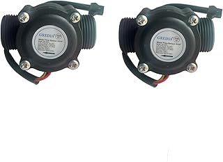 GREDIA 3/4" Water Flow Sensor Food-Grade Switch Hall Effect Flowmeter Fluid Meter Counter 1-60L/min (Pack of 2）