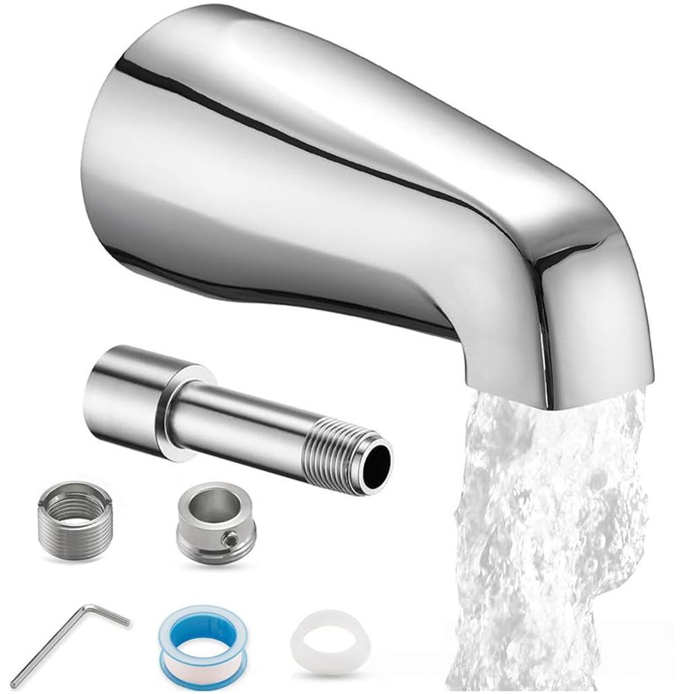 Jnchdghwa As Shown Bathtub Spout Without Diverter Bathtub Spout Fits 1/2" Copper Slip-On And 1/2" Or 3/4" Ips Threaded Pipes