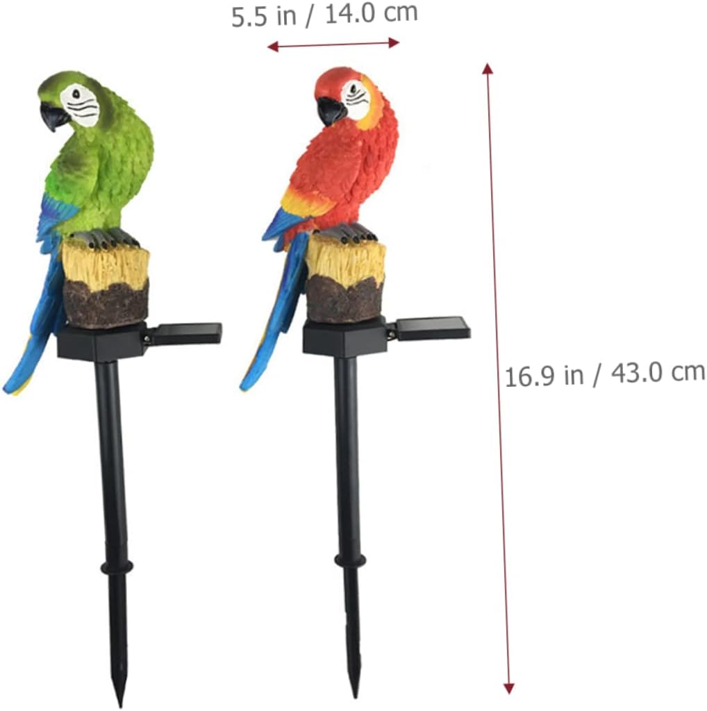 Backyard Parrot Decor Solar Parrots for Garden Stake Lamp Abs Resin Material Night Garden Lighting