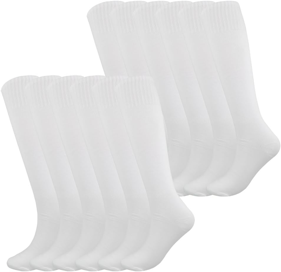 Knee High Long Sports Socks Unisex Multicolor 3/6/12 Pairs